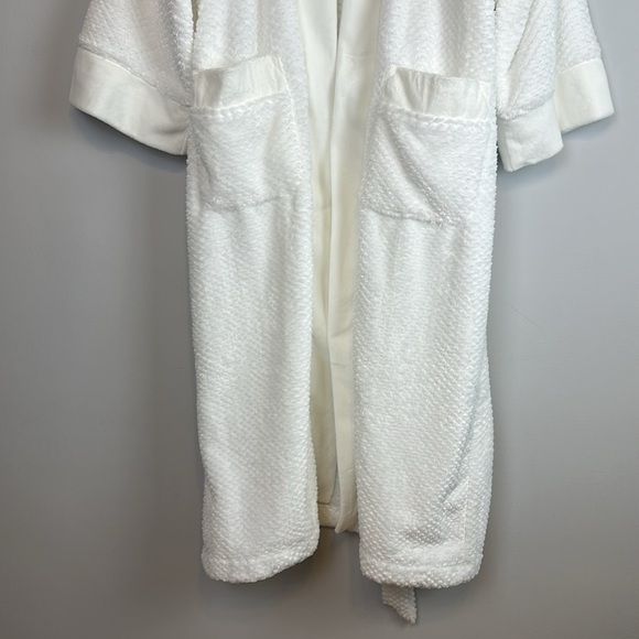 NEW Keiki Co. Luxury Long Spa Robe SM White Plush Kimono Style Bathrobe USA Made - Picture 8 of 16